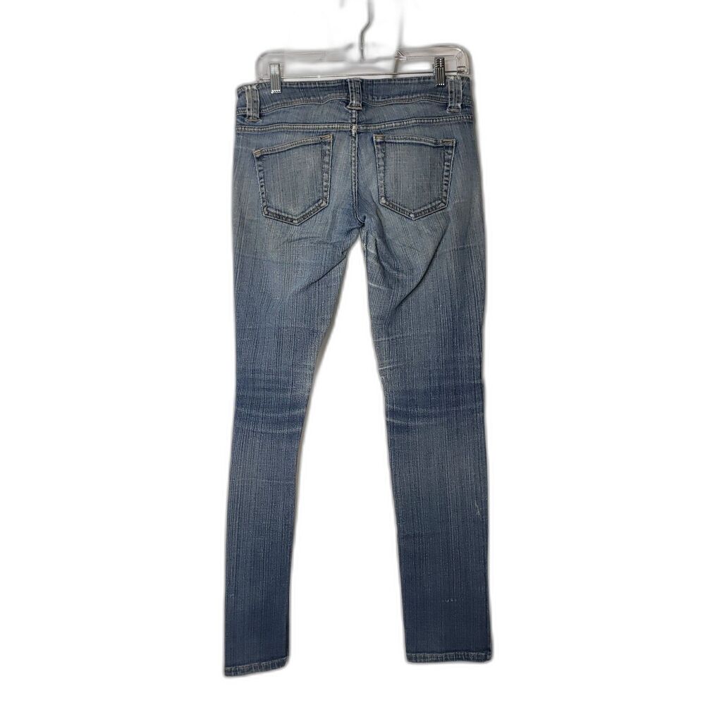 Twenty One 21 Skinny Stretch Straight Leg Distressed Denim Jeans Womens Size 27